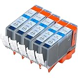 【Ecolink】Canon キヤノン BCI-321Cシアン 単品5個セット ICチップ付き BCI-321+320/5MP 対応 互換インクカートリッジ
