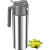 Abizarch Oil Sprayer and Dispenser 500ml /16oz, 304 Stainless Steel Oil Dispenser Spray Bottle Refillable Oil Bottle Wide Mou
