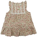 【秋冬物】(日本製) Pample Mousse(パンプルムース) 花プリントコール天苺モチーフ付ワンピース 95cm /IV NO.DP-53100