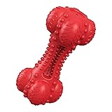 SCHITEC きしむ犬用噛むおもちゃ 攻撃的な噛む人 大型犬用、タフインタラクティブ歯が生えるゴム骨 大型中型犬用