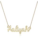 Turandoss Custom Name Necklace Personalized, 14K Gold Plated Name Pendant Necklace Dainty Name Necklace Personalized Jewelry 
