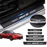 KINKA マツダ用 MAZDA MX-5用 サイドステップガード 新型 車用サイドステップ プロテクター 保護ステッカー スカッフプレート 1.2mm 車 ステッカー 傷隠し 傷汚れ防止 滑り止め 取り付け簡単 カーボンレザー 5点セット(夜光なし)