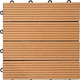 木の風合に抜群の耐候性 ウッディスケープ フロアパネル 溝付タイプ ライトブラウン 30cm角 1枚 リアル人工木 WPC-GAP106-LBR