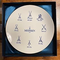 【新品】マイセン　双剣　歴代マークプレート　2枚セット　箱付き 新品】マイセン 双剣 歴代マークプレート 2枚セット 箱付き