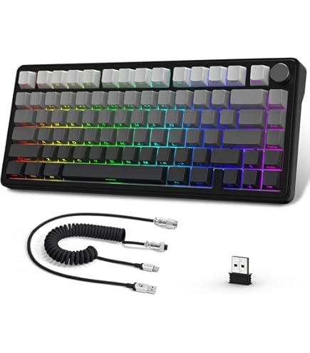 ATTACK SHARK キーボード8 点セット Amazon | ATTACK SHARK X85メカニカルキーボード、ノブ付き75