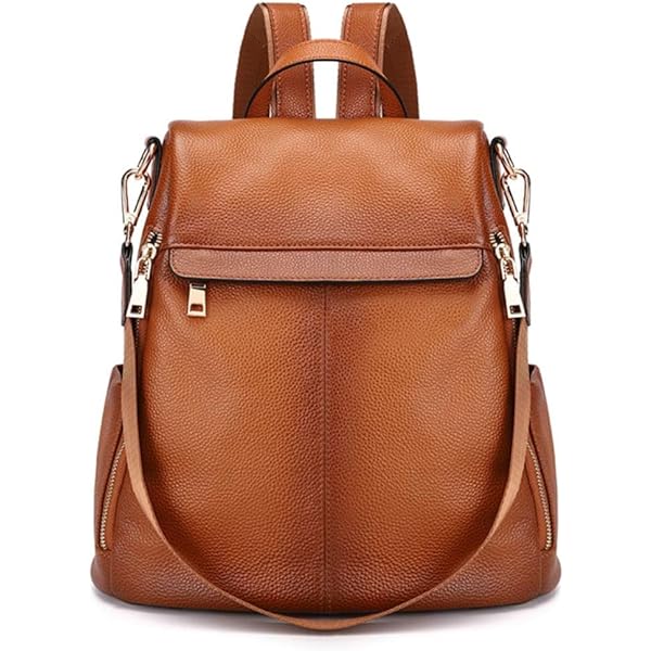UEIRY Anti-theft Genuine Leather Backpack, Black, Medium Clothing, Shoes & Accessories