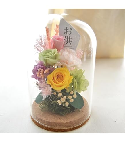 Amazon｜アートフォーシーズン△仏花 （茶系） ミニ輪菊glass ピンク