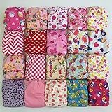 Pocket Cloth Diapers with 40 Inserts (2 Inserts Per Diaper)-girl Pack by Happy Flute