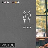 【ROOMplus】pictoc2 トイレ サイン マーク おしゃれ 北欧 シール 転写【center】 (ホワイト, center)