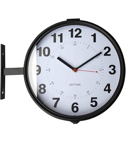 Amazon.co.jp: 両面電波時計 ダブルフェイス ウォール クロック