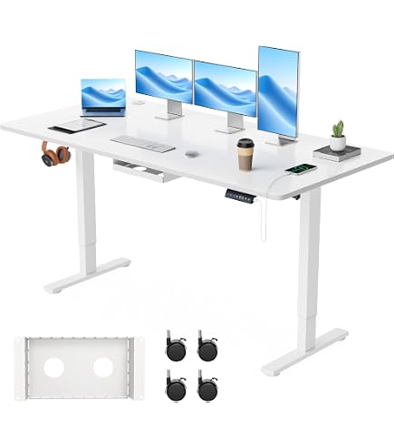 Amazon | Sunon 昇降デスク 電動 昇降式 スタンディング 幅160cm 耐
