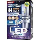 スフィアライト(Spherelight) バイク用LEDヘッドライト H4 Hi/Lo 6000K(ホワイト) 1500lm 直流車専用 保証1年 SLASH4B060