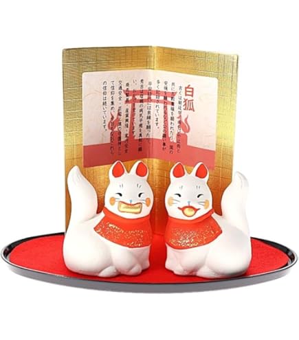 Amazon.co.jp: お稲荷さん きつね キツネ 狐 一対 10寸 お稲荷 お狐様