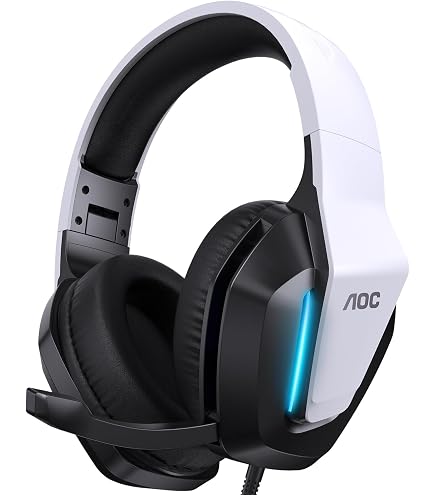 ほぼ新品　ゲーミングヘッドホン　光ります。 Amazon.co.jp: AOC ゲーミングヘッドセット ゲーミングヘッドホン 3D