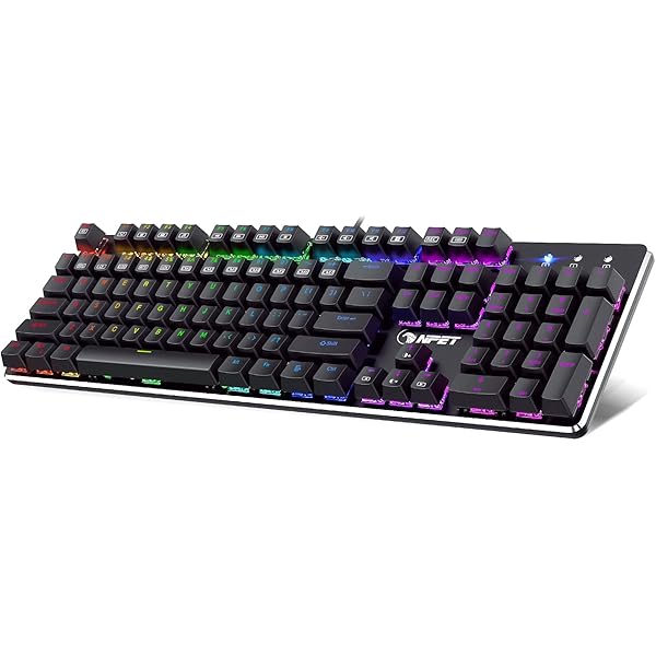 NPET K20 Mechanical Gaming Keyboard, Wired Backlit Keyboard with Red  Switches, Customizable RGB Lighting, Ergonomic Standard Keyboard for  Desktop, Computer, PC (104 Keys, Black) : Amazon.com.au: Computers
