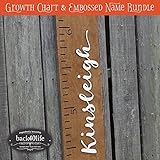back40life | 60 "プレミアム刻印木製Growth Chartルーラーwith Embossed名バンドル 7.5"x60"