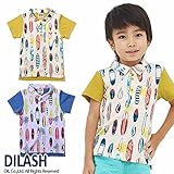 (ディラッシュ)DILASH 初夏'15 サーフボード総柄半袖ポロシャツ 140 サックス