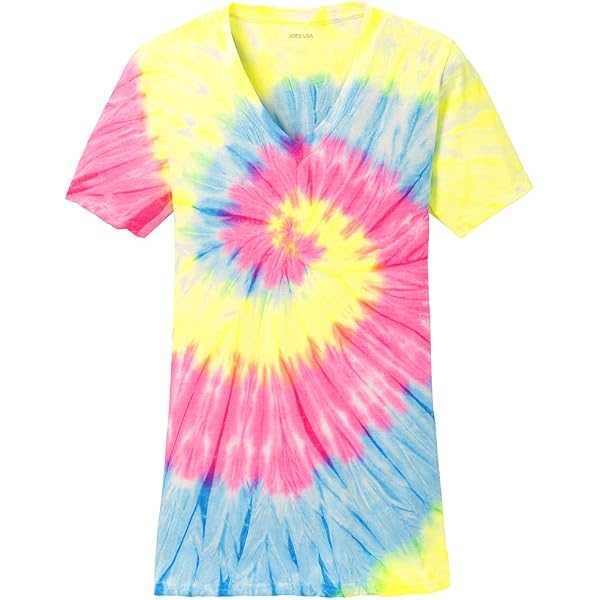 Joe's USA Koloa Surf Co. Colorful Tie-Dye T-Shirt (Large, Black Base) - View #2