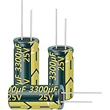 PENGLIN ５個 電解コンデンサ アルミ電解コンデンサ 25V 3300UF 105℃ 13X25mm 高周波 低抵抗 長寿命（25V 3300μF）