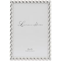 Lawrence Frames Silver-Plate Metal Picture Frame – Delicate Beading, Holds 4x6 Photos, With Velvet Backing & Easel Stand - View #10