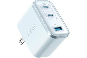 Anker Nano Charger (70W, 3 Ports) ブルー 【 PD対応/PSE技術基準適合/折りたたみ式プラグ】iPhone 17 / 16 / 15シリーズ / Air MacBook Windows PC iPad Galaxy Android スマートフォン ノートPC 各種 その他機器対応