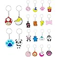 GADMEXILY 100pcs Cartoon Keychain for Kids Party Favors, Mini Cute Keyring for Classroom Prizes, Birthday Christmas Party Fav
