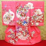 【牡丹・鼓・花ぼかし・ピンク】 女児　初着　祝着 のしめ 産着 女の子のお宮参り着物