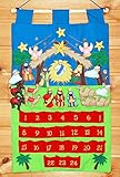 クリスマス 布のアドベント カレンダー New!!壁掛けクリスマス降誕"NATIVITY"　オーナメント24個付き メリークリスマス