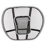 funnytoday365 car-stylingカーシートメッシュファブリック腰椎バックブレースサポートオフィスホームカーシート椅子クッションクール