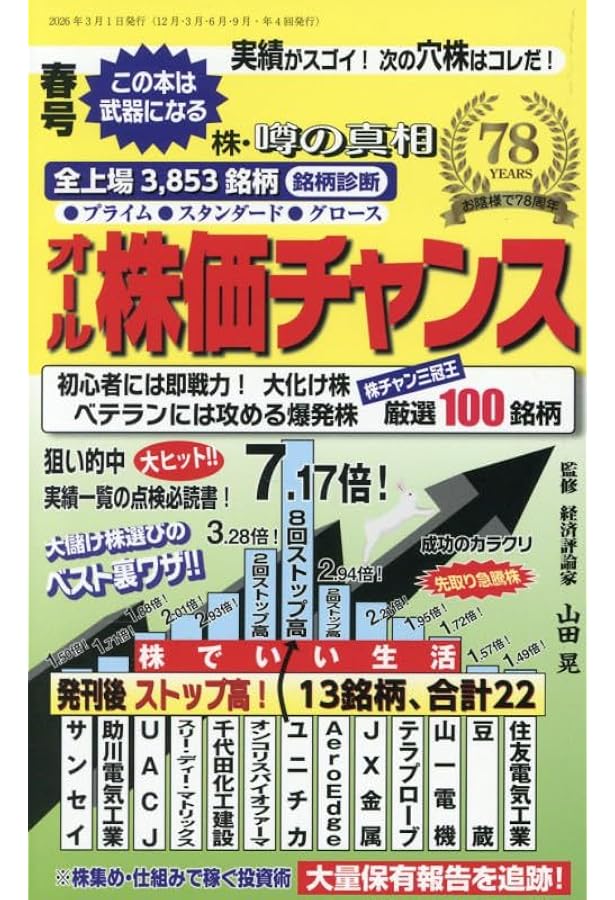 Amazon.co.jp: オール株価チャンス 2025年 04 月号 [雑誌] : 本