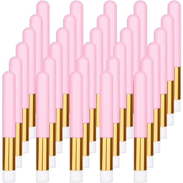 20 Stück Rosa Wimpern-Shampoo-Bürsten – Mit Glitzer, Für Reinigung & Porenpflege
