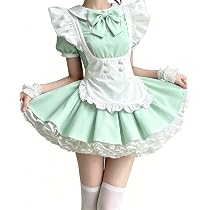 Amazon.co.jp: [AOTYP] メイド服 コスプレ パニエ付き 6点セット