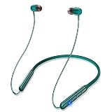 【業界トップ Bluetooth5.3+38時間連続再生】Bluetooth イヤホン ネックバンド型 ワイヤレス CVC8.0ノイズキャンセリング ブルートゥース スポーツ マルチポイント対応 Type-C急速充電 Hi-Fi音質 マグネット搭載 自動ペアリング ハンズフリー通話 軽量 ランニング 在宅勤務/テレワーク/チャット/会議/技適認証済（グリーン）