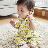 ANTETOKUPO ベビー 浴衣 子供服 可愛い 綿100% 甚平 男の子＆女の子（66 73 80 90cm） (80ｃｍ, バナナ) [並行輸入品]