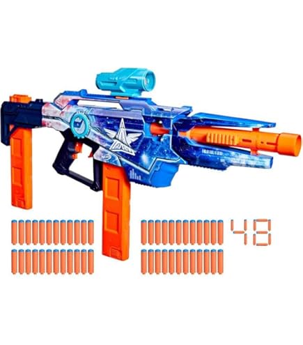 Nerf LMTD League of Legends Jinx Fishbones Blaster, 18 Dart Drum