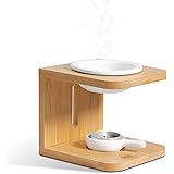 OppsArt アロマポットアロマバーナー 茶香炉 天然木 陶器 インテイア飾り プレゼント