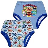 アンパンマン トイレトレーニング 2枚組 4重層 トレーニングパンツ おむつはずし（ブルー90cm）