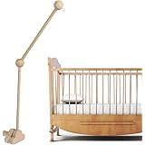 27inch Baby Crib Mobile Arm Wooden Crib Frame Anti-Skid Design Wooden Crib Mobile Holder Adjustable Angle Height Cot Mobile A