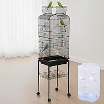 Amazon | iimono117 鳥かご インコ 大型 スタンド付き (高さ163