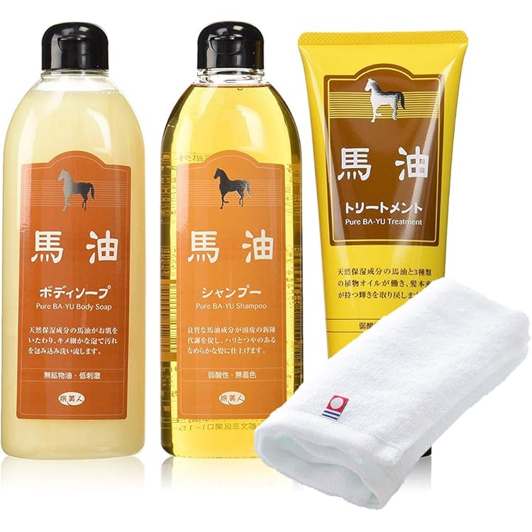 mickey  馬油 シャンプー ２個　トリートメント １個セット Amazon | アズマ商事の馬油シャンプー、トリートメント（小ボトル）の