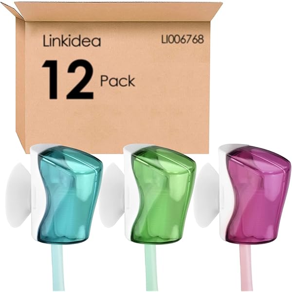 3-Pack Toothbrush Head Covers With Suction Cups - Bathroom Mirror & Wall Mount Protectors