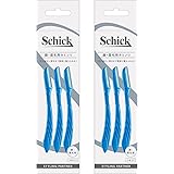 【まとめ買い】Schick(シック) 顔・眉毛用 カミソリ(3本入) ×2個 メンズ Lディスポ ブルー