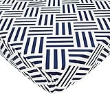 American Baby Company 100% Cotton Percale Fitted Crib Sheet, Navy Parquet by American Baby Company [