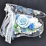 プリザーブドフラワー 花花 ガラスのピアノ (専用ケース付き) お祝い プチギフト プレゼント ギフト (パール ブルー)