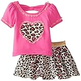 Little Lass Baby Girls' 2 Piece Scooter Set Cheetah Print Coral 3-6 Months [並行輸入品]