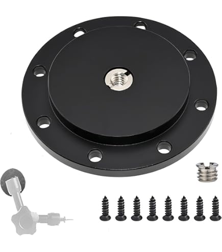 Amazon | 3/8インチ ベースプレート カメラ三脚固定台 三脚アダプター