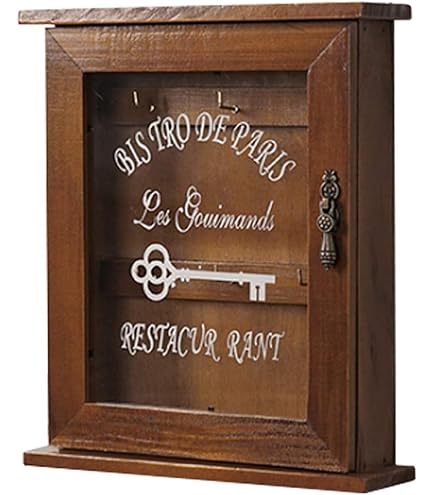 Amazon.co.jp: ビンテージ 木製 キーボックス アンティーク 壁掛け 鍵