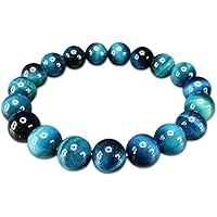 Amazon | [石街] AAA- マリンブルー タイガーアイ 12mm