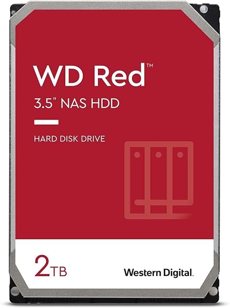 Western Digital Red Internal Hard Drive, 2TB CMR, 3.5-Inch, SATA 5400rpm, 64MB Cache, NAS WD20EFRX/WD20EFAX/W*D20EFPX, Heavy Duty, 24 Hours Continuous Operation, Quiet, Data Storage (Refurbished - 1