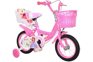 RoastMe男の子女の子のための3-9歳の子供用自転車 幼児用自転車 ランニングバイク 誕生日プレゼント 可愛い かわいい自転車 子供のギフト バランス感覚養成 自転車調節可能なシート おしゃれ ガール ボーイズ ユニセックス フェンダー付きキックスタンドハンドブレーキ